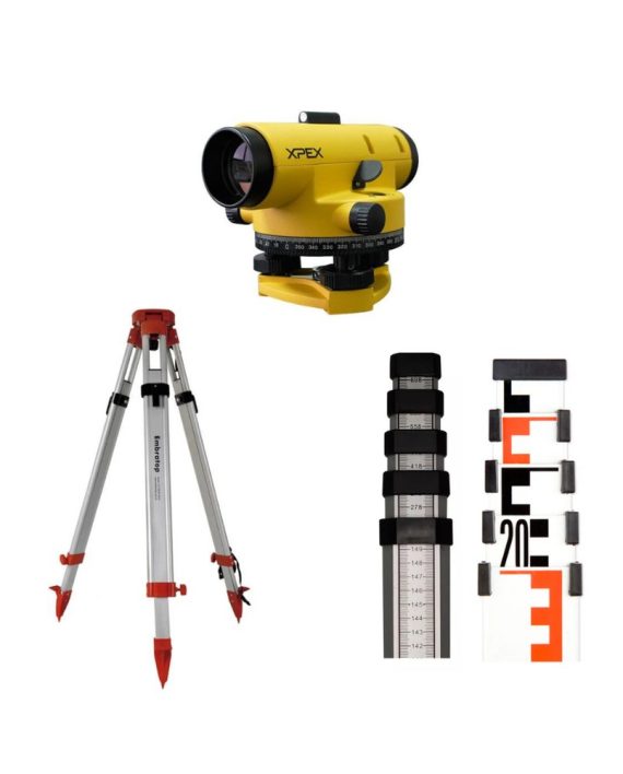 Kit Nível Óptico AT-32 + Tripé de Alumínio + Mira de 7 Metros Xpex