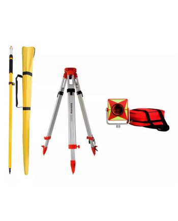 Kit para Estação Total - Tripé de Alumínio + Bastão de 2,60m + Prisma Topografia
